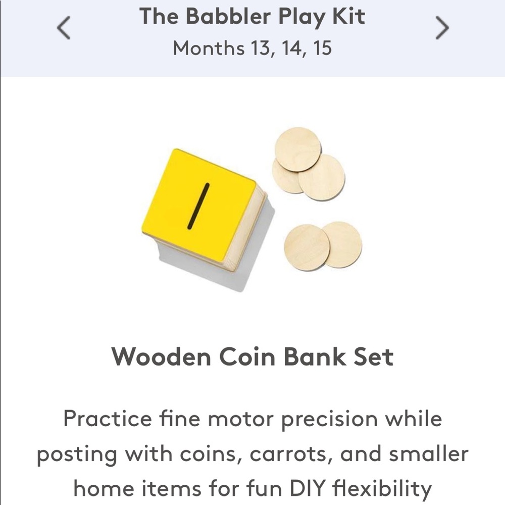 Lovevery Coin Bank and 2 Posting Lids with Carrots The Babbler Kit 13, 14, 15 Mo